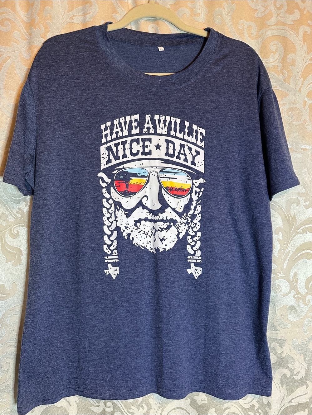 Men's Navy Graphic 'Have A Willie Nice Day' Short Sleeve Tee